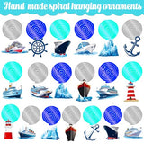Nautical Party Hanging Swirls 20Pcs Cruise Ship Birthday Hanging Decorations Ocean Ship Theme Ceiling Streamers Nautical Sailing Party Decorations for Anchor Lighthouse Birthday Baby Shower Supplies