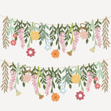 2 Pcs Flower Birthday Party Banner Spring Decor Floral Theme Hanging Garland Spring Happy Birthday Flower Banner Boho Floral Leaf Party Supplies For Women Wedding Baby Shower Backdrop Indoor Outdoor