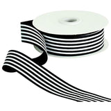 Black White Striped Ribbon 1 Inch Wide Fabric Grosgrain Ribbons 25 Yar