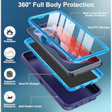 For Moto G Play 4G 2024 Case, With Built In Screen Protector Heavy Duty Drop Protection,Full Body Rugged Shockproof Tough Protective Phone Cover For Motorola Moto G Play 4G 2024 (Blue)