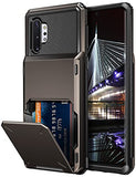 Case for Galaxy Note 10+ Case Wallet 4-Slot Pocket ID Card Holder Scratch Resistant Dual Layer Protective Bumper Rubber Armor Hard Shell Cover for