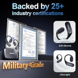 True Bone Conduction Headphones, Open Ear Earbuds With Ear Hooks, Up To 60 Hours Playtime With Charging Case, Bluetooth 5.3, Ip68 Waterproof, For Running, Yoga, Gym, Sports