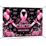 Breast Cancer Awareness Backdrop Banner October Pink Ribbon Decorations for Home Office We Wear Pink Breast Cancer Awareness Party Decorations Photo Booth Props 70.8 x 43.3 Inch
