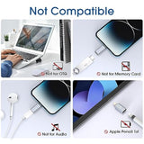 TechMatte Female USB C to Male Lightning Adapter 2 Pack 2.2A Charging Data Transfer, Compatible with iPhone 14, 13, 12, 11 Xs iPad iPod AirPods, Not for Audio Headphones/OTG Firewire Anti-Lost, Grey