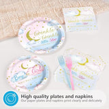 96Pcs Twinkle Twinkle Little Star Gender Reveal Party Supplies Plates And Napkins Baby Shower Disposable Tableware For Baby Girls Or Boys Gender Reveal Party Decorations Serve 24