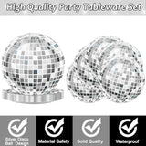 200Pcs Disco Theme Party Plates And Napkins 1970S Birthday Party Decorations Silver Disco Ball Paper Plates 70S Disco Party Tableware Set Serves 50 Guests Baby Shower Wedding Party Supplies Favors