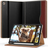 Case For Samsug Galaxy Tab A9+ Plus 11 Inch 2024(Smx210/X216/X218), Pu Leather Folio Cover With Multiangle Stand//Pen Holder, Auto Wake/Sleep Case For Galaxy A9+ 11" Tablet (Black+Brown)