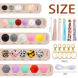 141pcs Silicone Beads Kit for Keychains, Bracelets & Crafts - 12mm, 14mm, 15mm