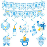 Welcome Home Baby Boy Decorations, Blue Baby Shower Decorations For Boys Welcome Home Banner It'S A Boy Hanging Swirls For Pregnancy Announcement Newborn Gender Reveal Party Supplies
