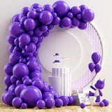 Purple Balloons Arch Garland Kit, 102Pcs 18In 12In 10In 5In Deep Dark Purple Balloons Different Sizes For Birthday Graduation Engagement Mermaid Theme Halloween Party Decorations