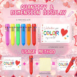 24 Set Valentine Cards And Ballpoint Pen Gift 24 Pcs Mini Shuttle Pens 0.5Mm Multicolor Retractable Pens, Greeting Cards For Party Supplies Prize
