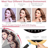 19 Inch Led Ring Light With Tripod Stand, Selfie Ring Light With Touch Panel For Makeup Studio Portrait Youtube Vlog Video Shooting With Carrying Bag And Remote Controller, Cri>97
