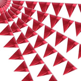 64Ft Red Triangle Pennant Banner Flag Metallic Paper Bunting Garland For Hanging Backdrop Birthday Party Decorations Graduation Bachelorette Bridal Wedding Baby Shower New Year Party Supplies
