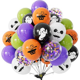 Halloween Balloons 60pcs Black Orange Purple Green Confetti Latex Party Decorations