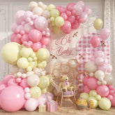 Pink And Yellow Balloon Arch Kit 119Pcs Pastel Light Pink Yellow White Sand Balloons Garland Kit For Girls Cartoon Bee Bear Themed Birthday Bridal Baby Shower Wedding Spring Holiday Party Decorations
