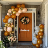 129PCS Fall Balloon Arch Kit with Burnt Orange Gold Balloons for Baby Shower Party