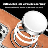 Luxury Leather Invisible Stand For Iphone Case, Iphone Leather Case With Magsafe, Case Drop Protection For Iphone 15/14/13/12 Pro Max (Brown, For Iphone 14 Promax)