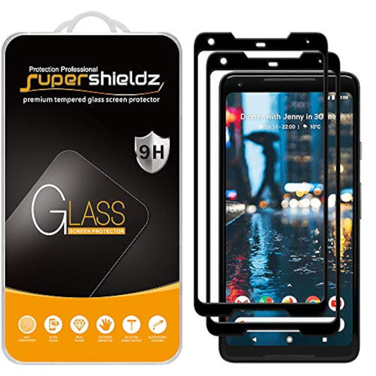 (2 Pack) Designed For Google (Pixel 2 Xl) Tempered Glass Screen Protector, (Full Screen Coverage) 0.32Mm, Anti Scratch, Bubble Free (Black)