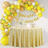 50" Round Gold Sequin Tablecloth Glitter Gold Table Cloths For Birthday Wedding Bridal Baby Shower Party Decorations