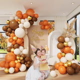 Fall Balloon Arch Kit: Brown, Orange, Gold, White Sand Party Decor