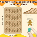 Christmas Gummy Molds, Christmas Candy Molds Silicone Gingerbread Man 100 Cavities Mini Christmas Silicone Mold For Chocolate, Hard Candy, Ice Cube, Cookies Baking, Cupcake Decorations