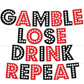 Casino Themed Glitter Banner – Las Vegas Birthday And Bachelorette Party Decorations – Monte Carlo Poker Night Garland, Favors And Supplies