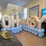 40" Beige OH BABY Balloon Banner, Cream Letters for Baby Shower Décor