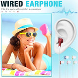 100 Pack Earbuds Bulk Wired Earphones Multicolor Headphones Earbuds for Students School Library Museum Classroom(Mixed Colors)