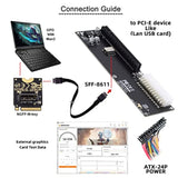 Oculink Sff-8612 To Pci-E 3.0 M.2 M-Key To Sff-8611 Host Adapter For Gpd Win M