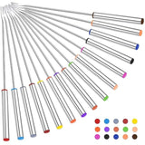 15Pcs 9.6 Inch Fondue Sticks Stainless Steel Forks With Heat Resistant Handle For Roast Meat Chocolate Dessert Cheese Marshmallows