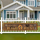 Brown Welcome To The Wild West Banner, Western Cowboy Mexican Theme Banner, Wild West Party Decoration, Western Cowboy Decorations For Party