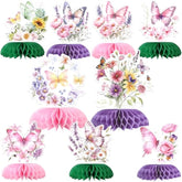 9 Pcs Butterfly Honeycomb Centerpieces Butterfly Birthday Party Decorations For Tables Spring Flowers Honeycomb Table Centerpieces For Spring Theme Baby Shower Wedding Birthday Party Supplies
