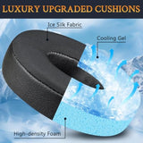 Cooling Gel Earpads Cushions Replacement For Beats Solo 4 Wireless On-Ear Headphones, Solo4 Ear Pads With High-Density Noise Isolation Foam, Added Thickness - Black