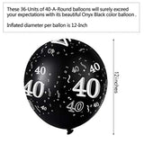 36 Pieces 40Th 50Th 60Th 70Th Birthday Party Latex Balloons Black Numb