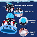 Christmas Hat Xmas Led Light Up Beanie Knit Hats Winter Snow Cap Christmas Party Favors For Adults And Kids