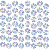 8-piece CD disco banners with hanging swirls for retro 50s-2000s music parties