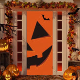 Halloween Pumpkin Door Covers Halloween Door Decorations Halloween Door Banner Halloween Decorations For Front Door Halloween Porch Sign For Halloween Party Decorations