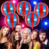 6 Pc 22" Metallic Red & Blue Sphere Foil Balloons for Parties and Carnival Decor