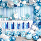 White Tassel Garland 20 Pcs, Tissue Paper Tassels Garland Banner For Party Birthday Wedding Decoration Baby Shower Table Decor