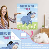 Winnie Party Games Pin The Tail Game, Birthday Party Games Set, Pin The Tail On The Donkey Poster With 20Pcs Tail Stickers, Baby Shower Games Pooh Birthday Supplies Party Decorations