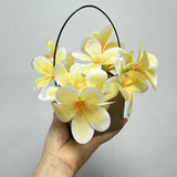 10 Bunch Yellow Artificial Flowers Fake Plumeria Flower With Stems,12Inch Real Touch Lifelike Frangipani Flower Bouquets For Wedding Engagement Party Cake Topper Spring Flowers Decor Beach Flowers