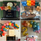 60pcs Rainbow Latex Balloons, 12inch Assorted Colors for Boho Birthday Decor