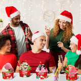 100 Pcs Christmas Treat Snack Cups 12 Oz Xmas Themed Paper Treat Food Disposable Bowls Holiday Ice Cream Snack Bowls For Parties Merry Christmas Paper Dessert Cups (Classic)