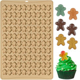 Christmas Gummy Molds, Christmas Candy Molds Silicone Gingerbread Man 100 Cavities Mini Christmas Silicone Mold For Chocolate, Hard Candy, Ice Cube, Cookies Baking, Cupcake Decorations