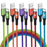 Usb C Cable (5 Pack 10Ft) Usb A To C Charger Fast Charging Nylon Braided For Samsung Galaxy S9 S8 Note 9 Note 8 Galaxy Note 20 10 S21 S20 S10 Plus Usb Type C Cable