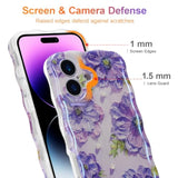 Colorful Retro Oil Painting Flower Phone Case for iPhone 17, Purple