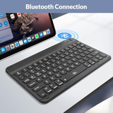 Rk302 Ultra-Slim Bluetooth Keyboard,Rechargeable Ergonomic Wireless Keyboard For Ipad,Iphone,Android,Windows, Mac, Linux,Smart Tv,Tablet,Laptop,Black