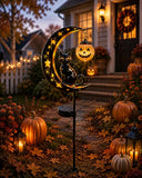 Solar Halloween Black Cat Pumpkin Moon Garden Stake Light