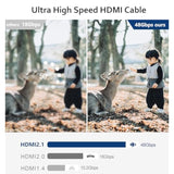 Hdmi 2.1 Fiber Optic Cable (6Ft/2M), 8K Hdmi Fiber Optic Cable, Supports 8K@60