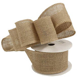 2-1/2" Burlap Ribbon Fabric Craft Ribbon On Spool 10 Yards, Natural